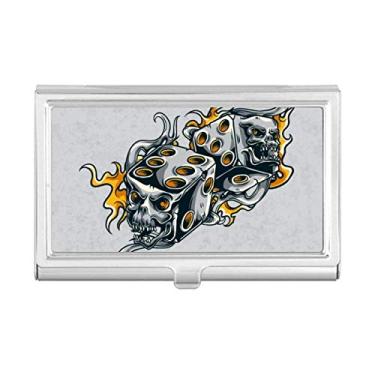 Imagem de Porta-cartão de visita com ilustração de efeitos bacana de dados de caveira
