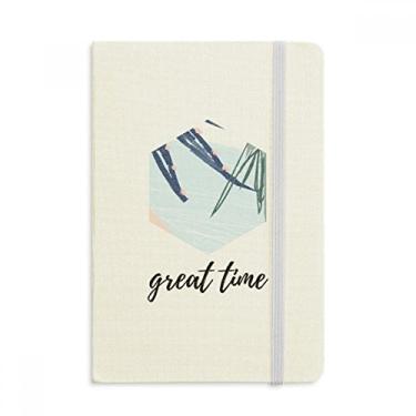 Imagem de Caderno de folhas abstratas com estampa de arte em tecido oficial capa dura diário clássico