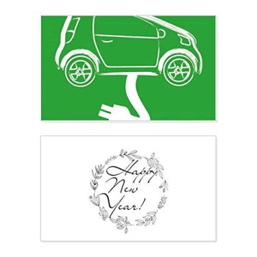 Imagem de Plug Line Veículos de Energia Proteger Ambiente Ano Novo Festival Cartão de felicitações Bless Mensagem Presente