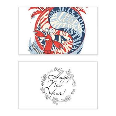 Imagem de World Beach Lagosta Marine Organismo Festival Ano Novo Cartão de felicitações Bless Message Present