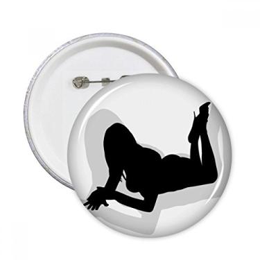 Imagem de Silhueta feminina sexy e atraente com alfinetes redondos e botões, decoração de roupas, 5 peças, presente