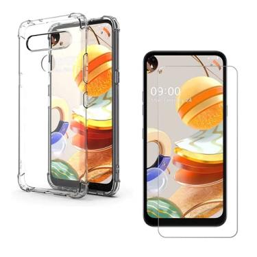 Imagem de Kit Capinha Anti Impacto Com Bordas + Película De Vidro Compatível LG K61