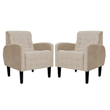 Imagem de Kit 02 Poltronas Luiza Para Escritório Suede Cores - DS Estofados