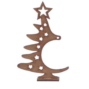 Imagem de 12 Árvores de Natal em MDF Estrela com 18 cm  Lembrancinha