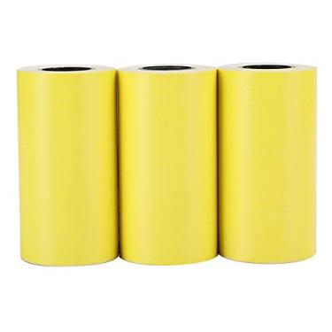 Imagem de Papel de Impressão de 3 Peças, Papel Térmico Adesivo de 56 Mm / 2,2 Polegadas, Impermeável, Antifricção e Antióleo, para Impressoras de Peripage (Amarelo)