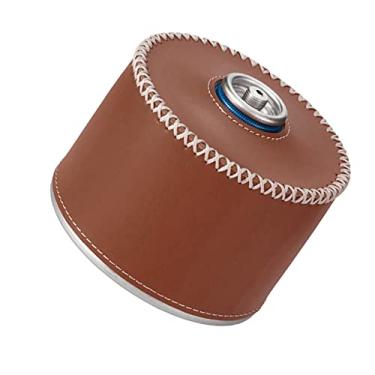 Imagem de Tampa do Botijão de Gás, Capa Protetora de Botijão de Gás Seguro Em Couro PU para áreas Externas (Marrom escuro)