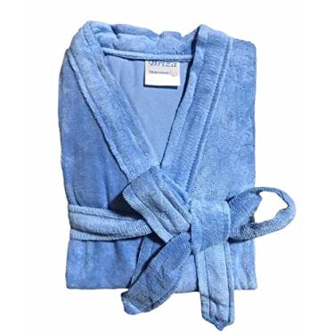 Imagem de ROUPÃO DE BANHO VELUDO JUVENIL 100% ALGODÃO AZUL Tam. 12