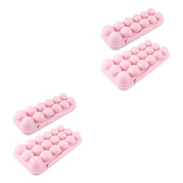 Imagem de Generic 4 Unidades De Caixas De Ovos De Plástico Para Geladeira Suporte De Bandeja De Ovos Com Tampa Suporte De Apimentado Coberto Suporte De De Plástico Suporte De Suporte De