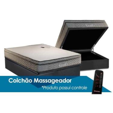 Imagem de Cama Box Baú Casal: Colchão Espuma Paropas D45 Grants C/ Massageador +