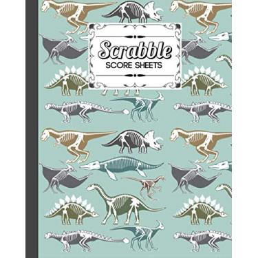 Imagem de Scrabble Score Sheet: Scrabble Game Record book For up to 4 Players, Scrabble Game Sheets For Board Game Words Building, 121 Pages, Size 8" x 10" | dinosaur Cover