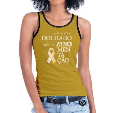 Imagem de Camiseta Regata Agosto Dourado Feminina - Alemark