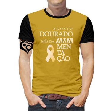 Imagem de Camiseta Agosto Dourado Plus Size Masculina Blusa - Alemark