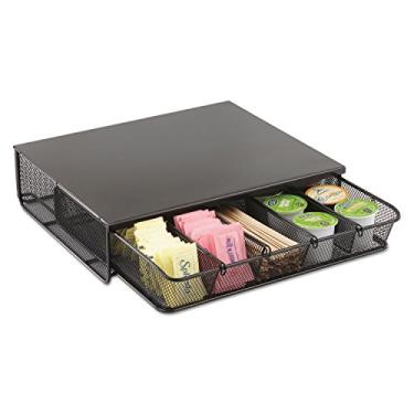 Imagem de Safco Products 3274BL Organizador de hospitalidade de malha Ônix, 1 gaveta, preto, 30 cm L x 28 cm P x 8 cm A