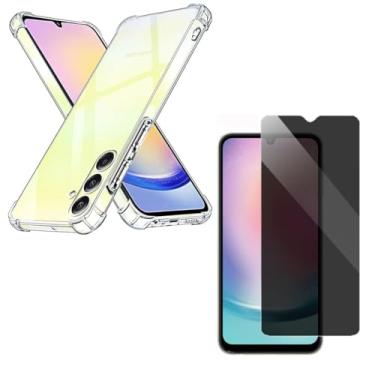 Imagem de Capa Capinha Anti Impacto + Película Privacidade Compatível Com Samsung Galaxy A35 - (Hard Glass Store)