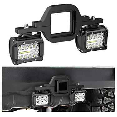 Imagem de Nilight 2 unidades de cápsulas de LED de 10 cm 60 W com suportes de montagem de engate de reboque de 5 cm, barra de luz traseira para caminhonete ATV SUV, caminhão e barco