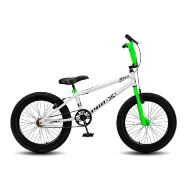 Imagem de Bicicleta Aro 20 BMX Infantil PRO X S1 FreeStyle VBrake Branco Verde