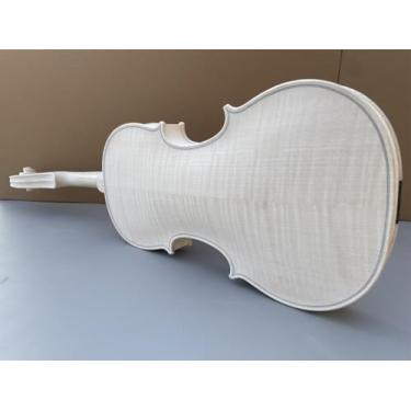 Imagem de Vetimobato Violino artesanal inacabado 4/4 tamanho completo bordo chama traseira abeto top violino branco violino luthier profissional (violino Flame Maple Guarneri)