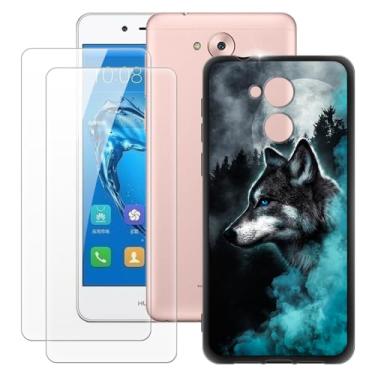 Imagem de MILEGOO Capa para Huawei Enjoy 6S + 2 peças protetoras de tela de vidro temperado, capa ultrafina de silicone TPU macio à prova de choque para Huawei Honor 6C (5 polegadas)