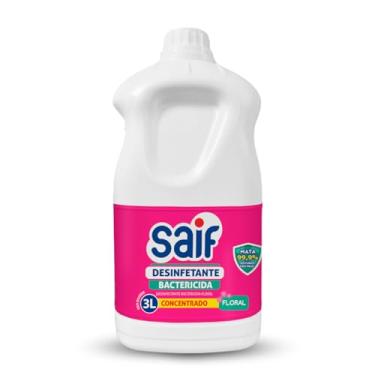 Imagem de Desinfetante Perfumado Floral Saif 3L, Saif, Desinfetante Líquido De Uso Geral, Rosa, Elimina 99,9% Dos Germes E Bactérias, Linha Institucional 3 Litros, Facilitando Sua Vida, Maximizando Toda Limpeza