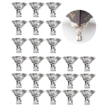 Imagem de Olldag 24 peças de pés de caixa de latão antigo para caixa de madeira, canto de armazenamento de baú de joias, protetor de liga de zinco para gravação em relevo, caixas de decoração de caixas de