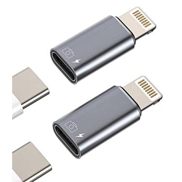 Imagem de Adaptador para iPhone OTG USB C fêmea para Lightning macho (embalagem com 2) Apple Charger Data Sync Dongle tipo-c leitor de cartão de câmera Flash Drive teclado mouse U Disk Converter para 14 13 11