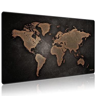 Imagem de JIALONG Mouse pad grande para jogos, mousepad de mesa XXL com bordas costuradas, teclado base antiderrapante para jogadores, escritório e casa mapa retrô