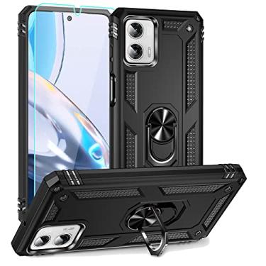 Imagem de Androgate Capa para Moto G Power 5G 2023 com protetor de tela HD, suporte de anel de metal de nível militar, capa à prova de choque de 4,5 m testada contra quedas para Motorola Moto G Power 5G 2023,