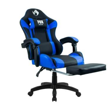 Imagem de Cadeira Gamer Fox Racer Zerda Azul Com Apoio De Pe