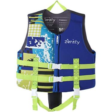 Imagem de Zeraty Colete de natação infantil de neoprene, jaqueta flutuante para crianças, meninas e meninos, 36-40-50-60-32-39,9 kg com duas alças de segurança ajustáveis