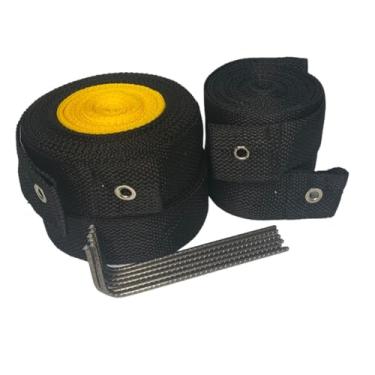 Imagem de Fita Marcação de Quadra De Beach Tennis Preto/Amarelo 8x16 com Marcação de 3 Metros