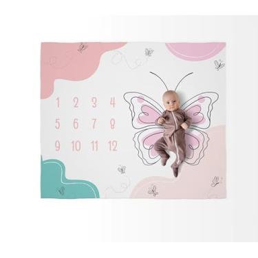 Imagem de Tapete Cenário Para Fotos Mesversário Borboleta 1,25mx1,45m