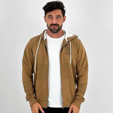 Imagem de Blusa Gangster Moletom Aberta com Capuz Masculina-Masculino