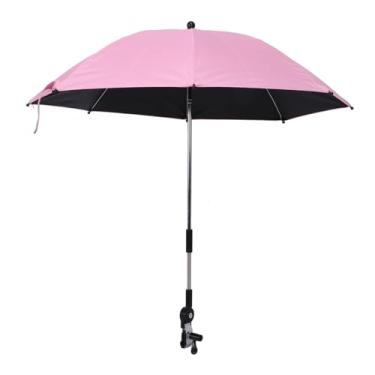 Imagem de Criativo à Prova D'água Carrinho de bebê Guarda-sol Multifuncional Carrinho de bebê Guarda-sol Com Braçadeira Ajustável de 360 ​​graus para Carrinhos Triciclos (Rosa)