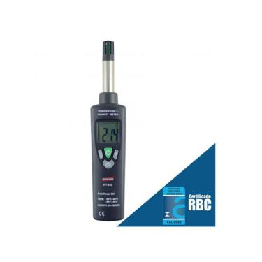 Imagem de Termo Higrômetro Digital Temperatura Umidade Data Hold Min Max Ht-260 Portátil Instrutherm Certificado Calibração Rbc