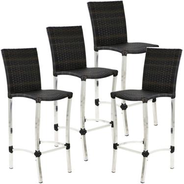 Imagem de 4 Banquetas Alta Cannes em Alumínio para Cozinha Bar Edícula