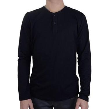 Imagem de Camiseta Masculina King&Joe ML Malha Pima Preta - CA22805-Masculino