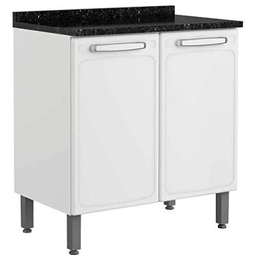 Imagem de Balcão com Tampo Evidence Aço 80cm 2 Portas 7120 Branco - Bertolini
