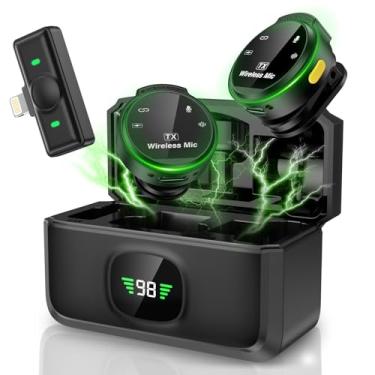Imagem de VHQQ Microfone de Lapela Sem Fio para iPhone 14/13/12, Áudio Hi-Fi, 213 Metros de Alcance, Cancelamento de Ruído, Bateria 30H para Gravação de Vídeo, Vlogs