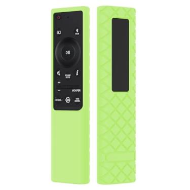 Imagem de JCMOYUTY AH81-15047A Capa para controle remoto Samsung Soundbar HW-Q60C HW-B650 HW-C450 HW-Q60B AH81-15439A Q990C capa protetora de silicone verde brilha no escuro