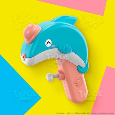 Imagem de Lança Água Golfinho Divertido Para Crianças Brinquedo Interativo Brincar Na Água Piscina Praia Banho Brinq