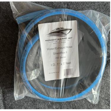 Imagem de Mangueira marítima de água/exaustão de parede rígida série 250 com fio Shieldsflex II 116-250 mangueira coletora de alojamento de termostato Volvo/Mercruiser (ID 2,5 cm x 1,5 m)