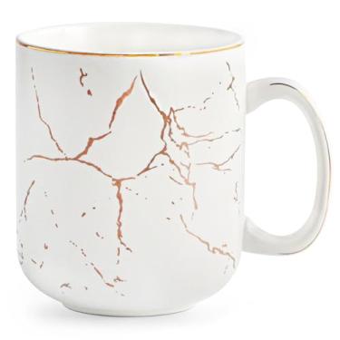 Imagem de harebe Caneca de café branca extra grande de cerâmica de 623 g com alça, canecas grandes de latte altas e quentes, pode ser lavada na lava-louças, caneca gigante de grande capacidade para homens e