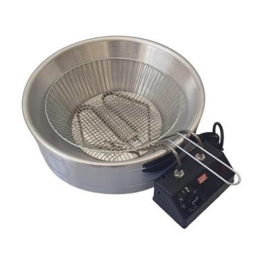 Imagem de Fritadeira Elétrica Tacho aluminio 7 litros Profissional Pastéis Porçõ