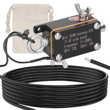 Imagem de Weytoll Pocket EFHW Antenna K24 3-30MHz banda de frequência curta antena banda larga alimentada meia antena com saco de armazenamento de pano