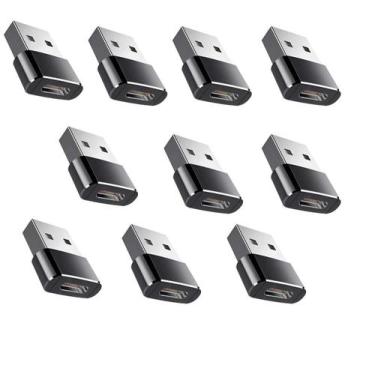 Imagem de Kit 10 Adaptador Plug Usb 3.1 Tipo C Fêmea X Usb 2.0 Macho - OEM