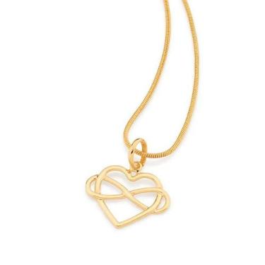 Imagem de Pingente banhado ouro 3x 24k 18k e 22k  feminino coração infinito romm