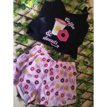 Imagem de kit 5 Baby dool pijama feminino blogueira de ondinha crooped personage