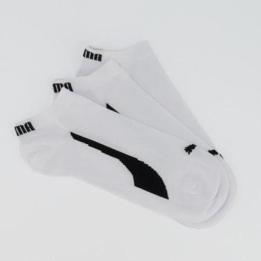 Imagem de Kit Meia Puma Sapatilha 3 Pares Cano Curto Logo Br, 39-43