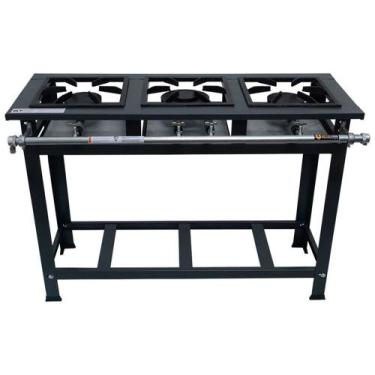 Imagem de Fogão Industrial P7 3 Bocas Baixa Pressão 3QS - MetalFour