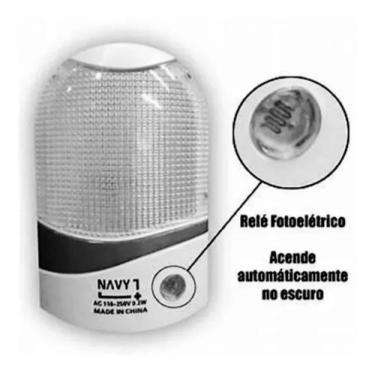 Imagem de Mini Abajur De Tomada Luz Branca Noturna Led Bivolt 110/220V Com Senso